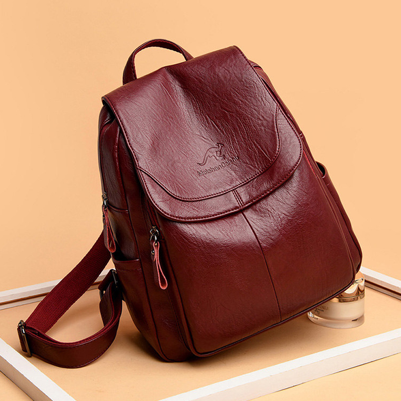 Leather Backpack Vintage - 9-kleuren dames zacht lederen rugzakken Vintage
