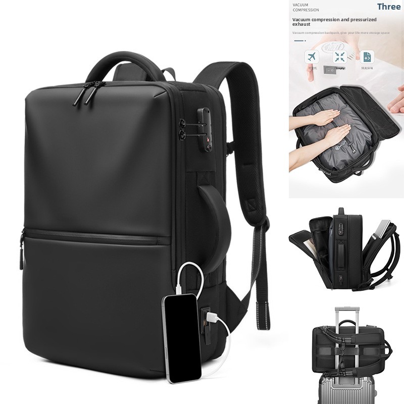 Business Backpack Brief - Multifunctionele heren vacuümcompressie rugzak met aanpasbaar