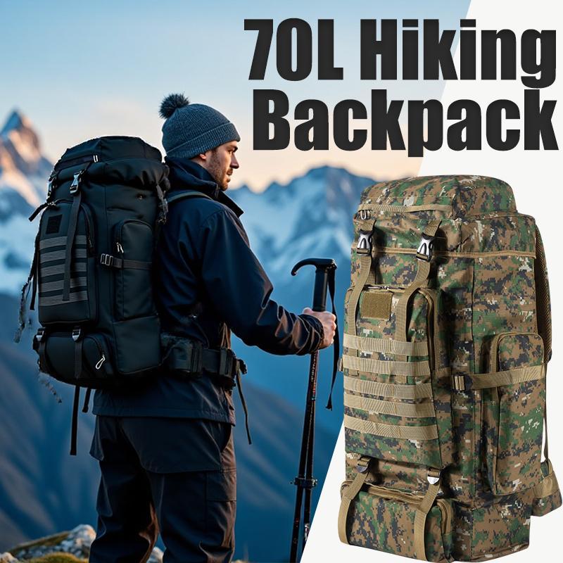 Hiking Backpack Waterproof - 70L professionele wandelrugzak Grote capaciteit Ergonomische,