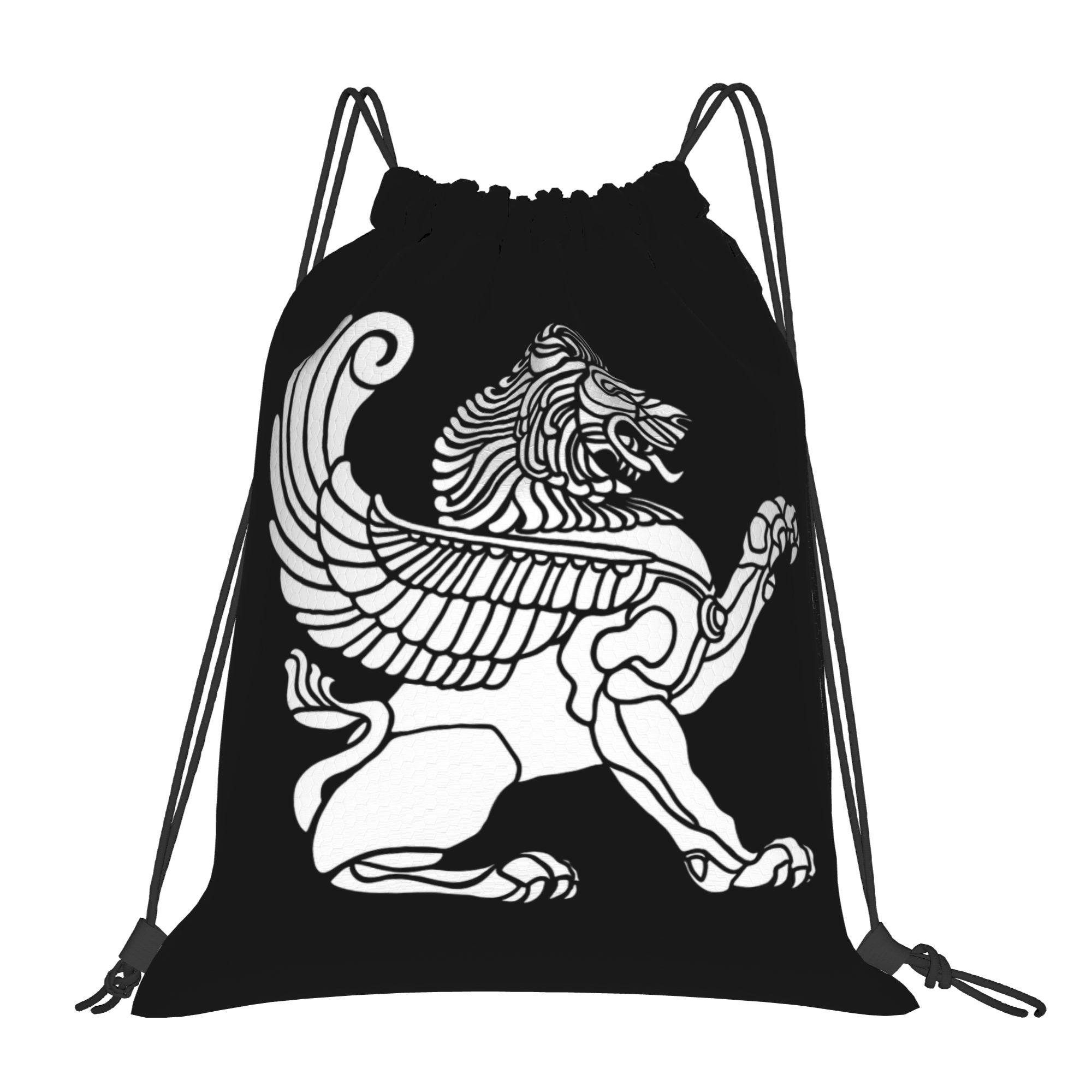 Drawstring Gym Bag - Perzische leeuw Iraanse Iran Perzië Symboliek