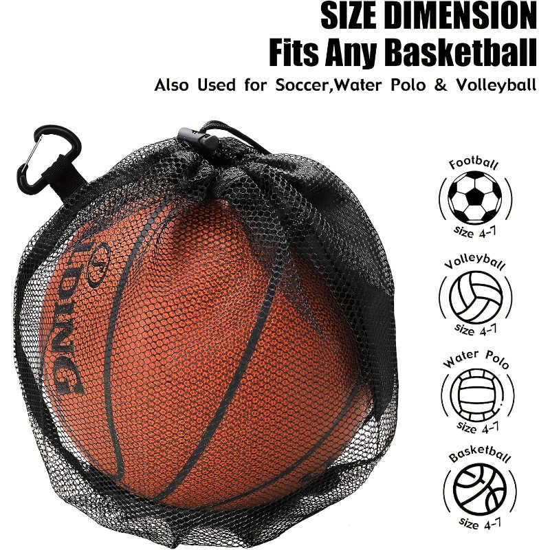 Drawstring Gym Bag - Compacte draagbare basketbalnettas met trekkoord -