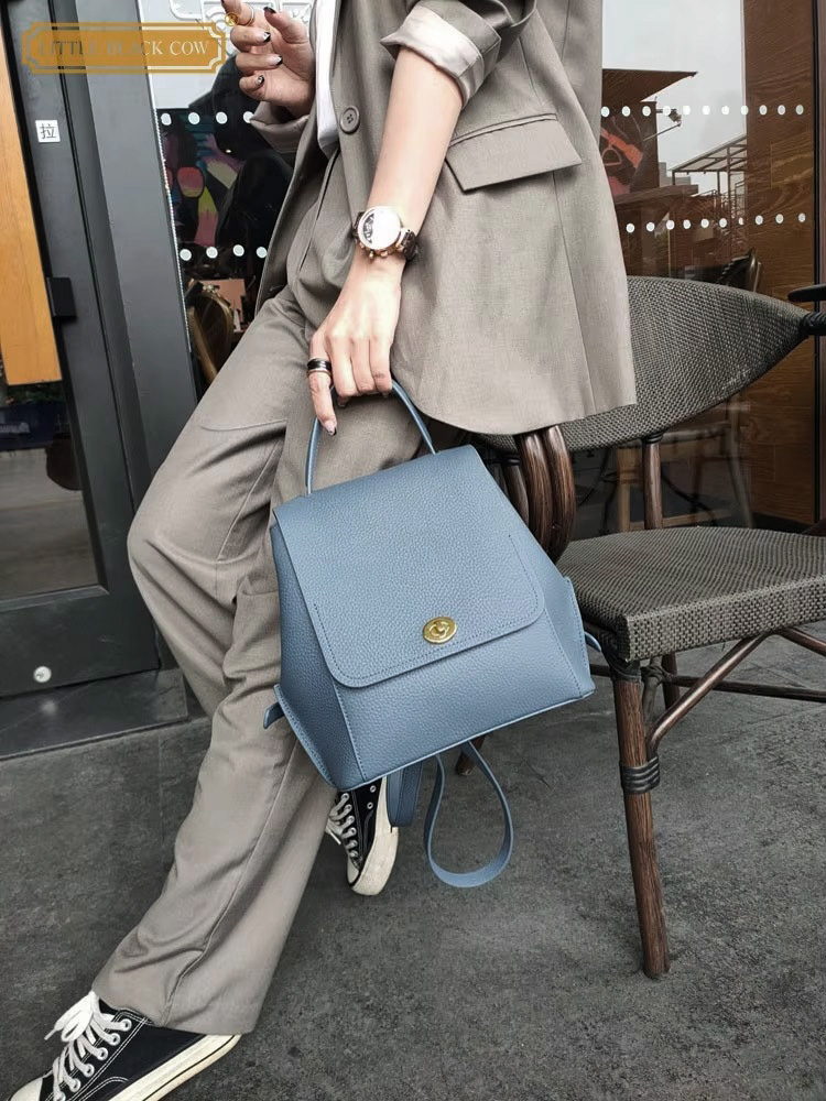 Leather Backpack Vintage - Echt lederen rugzak Dames Casual Mode