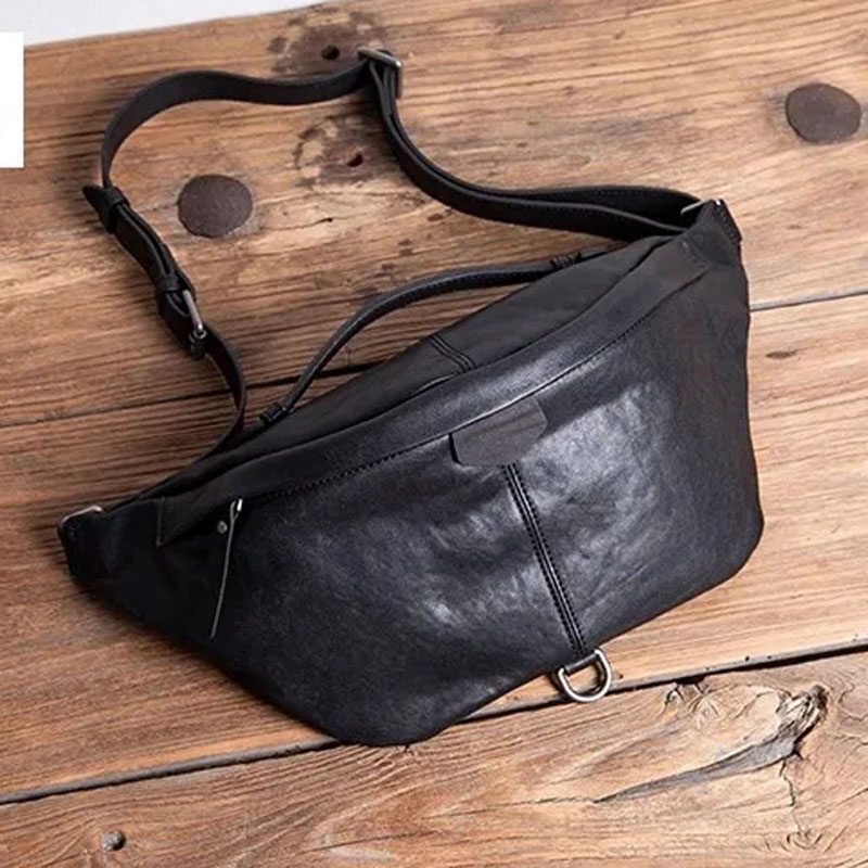 Leather Backpack Vintage - AETOO Retro handgemaakte lederen herenborsttas, trendy
