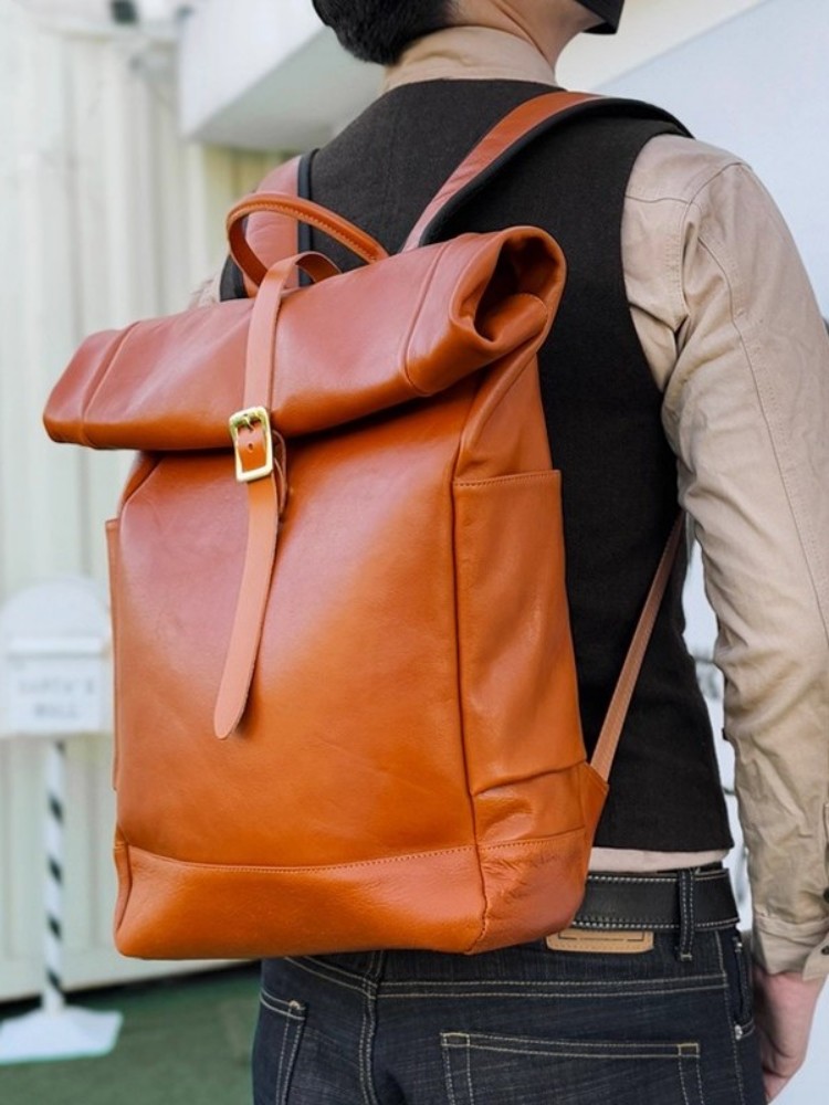 Grote capaciteit heren rugzak  - Leather Backpack Vintage recensie en prijs