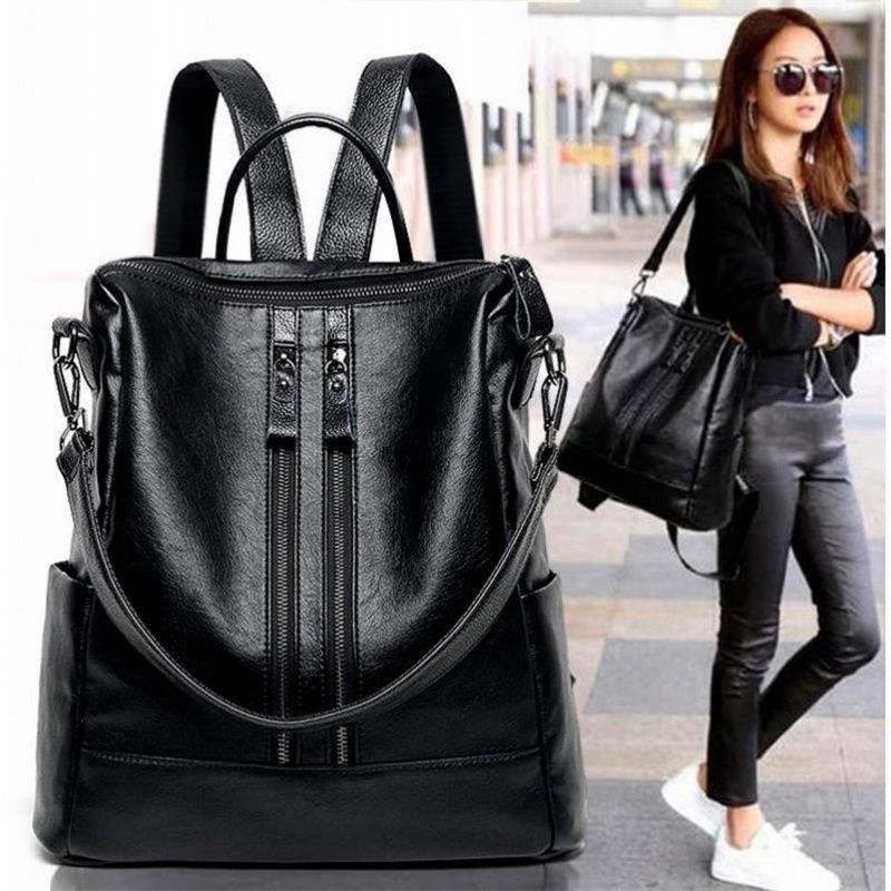 Dames Zacht Leren Rugzak Schoo - Canvas Backpack Casual recensie en prijs