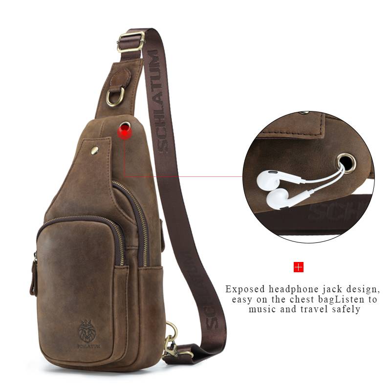 SCHLATUM 100% lederen borsttas - Leather Backpack Vintage recensie en prijs