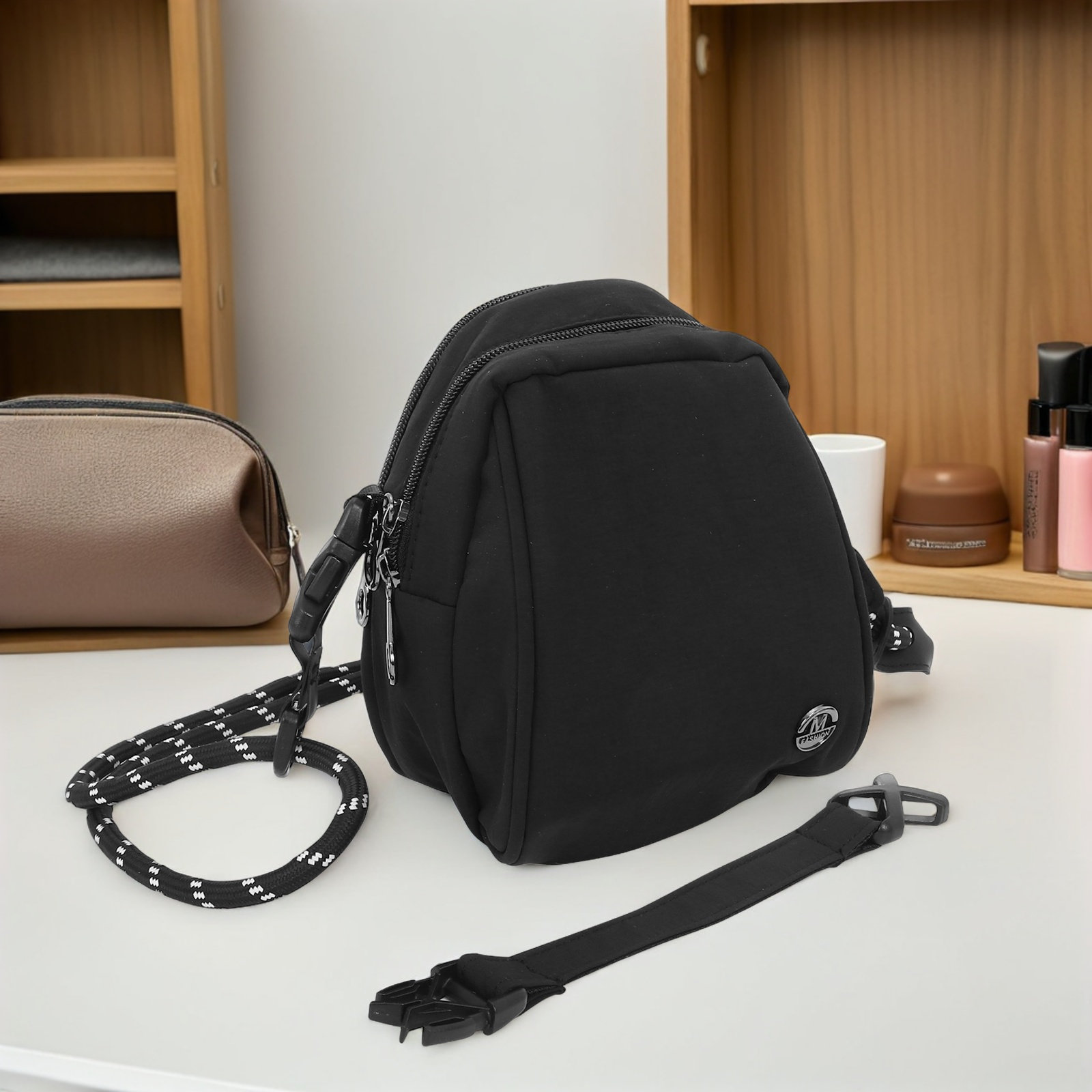 Lichtgewicht zwarte schouderta - Mini Backpack Purse recensie en prijs