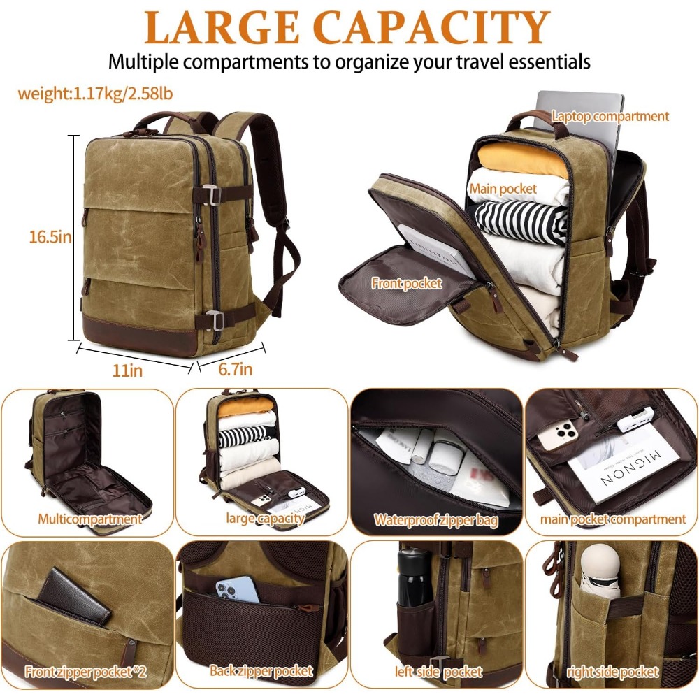 Reistas voor heren - handbagag - Canvas Backpack Casual recensie en prijs