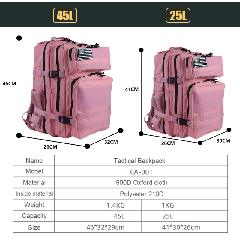 25L/45L 3P Tactische Rugzak vo - Rucksack Military Style recensie en prijs