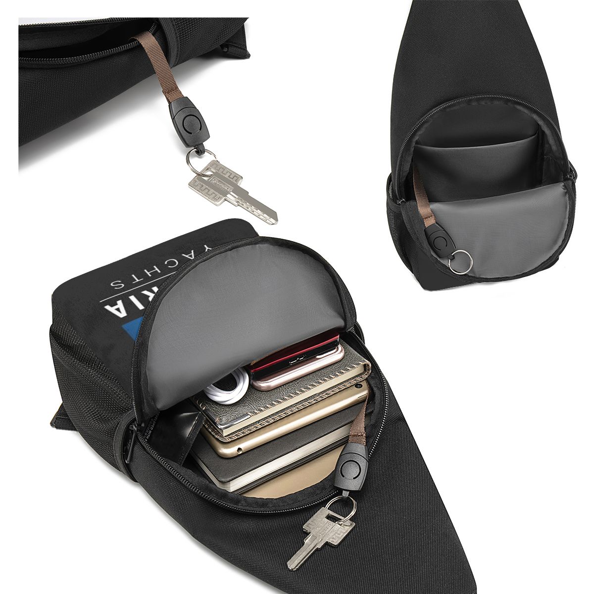 Bavaria Yachts Blue Silver Log - Sling Backpack Shoulder recensie en prijs