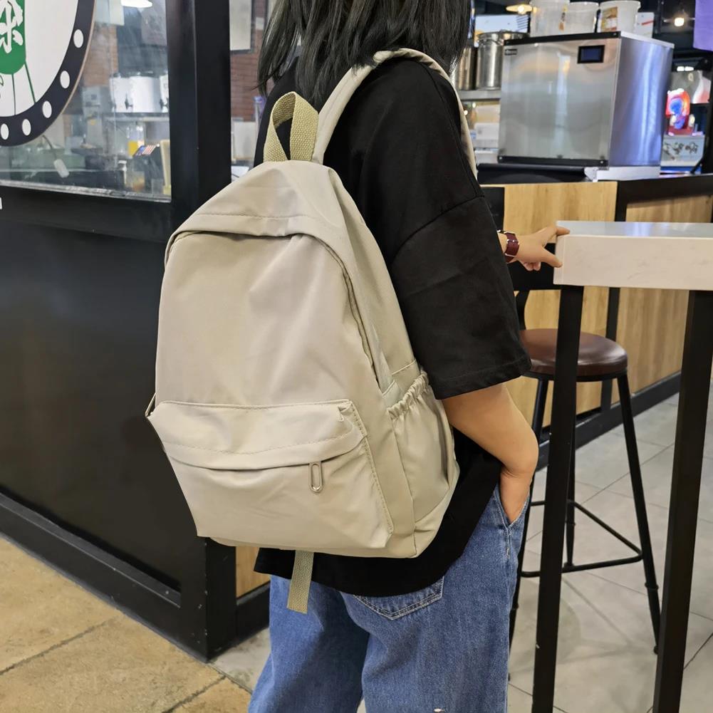 Effen kleur nylon preppy rugza - School Backpack Teen recensie en prijs