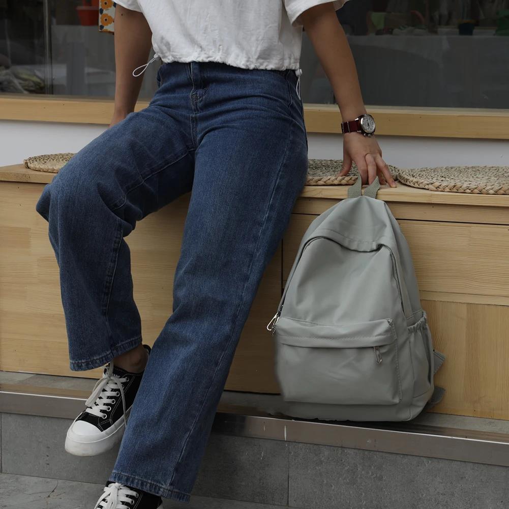 Effen kleur nylon preppy rugza - School Backpack Teen recensie en prijs