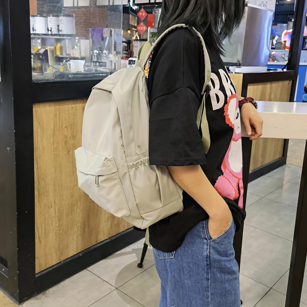 Effen kleur nylon preppy rugza - School Backpack Teen recensie en prijs